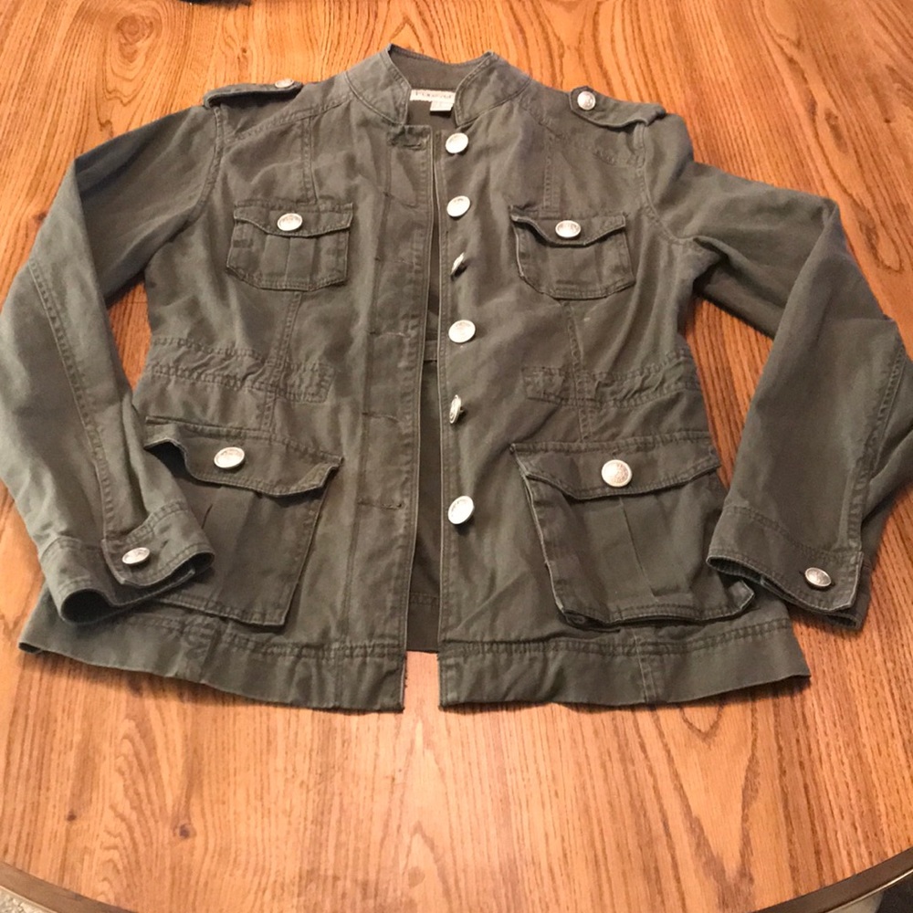 Olive green cargo jacket.